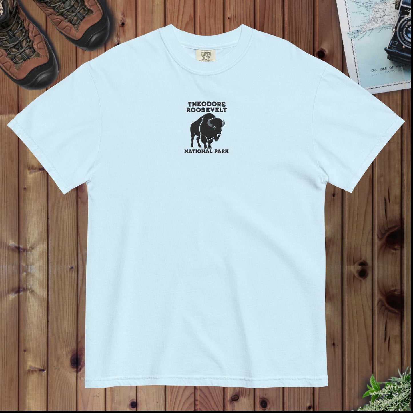 Theodore Roosevelt National Park premium embroidered t-shirt alternate apparel color or product angle