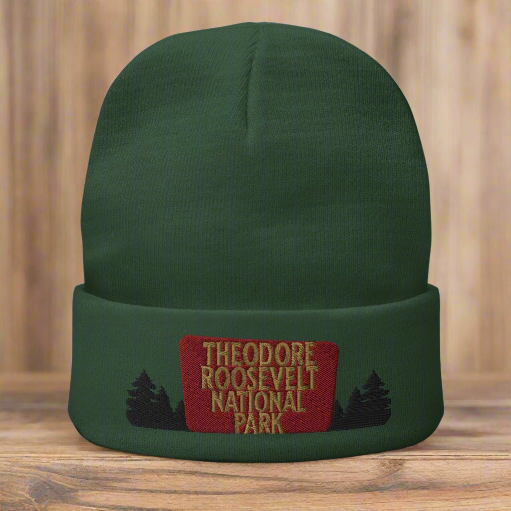Theodore Roosevelt National Park sign embroidered beanie primary product view