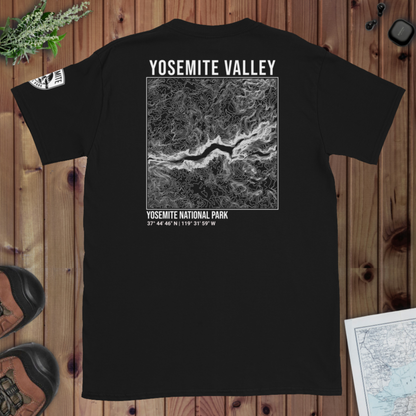 Yosemite Valley Topographic T-shirt Back and Sleeve Print