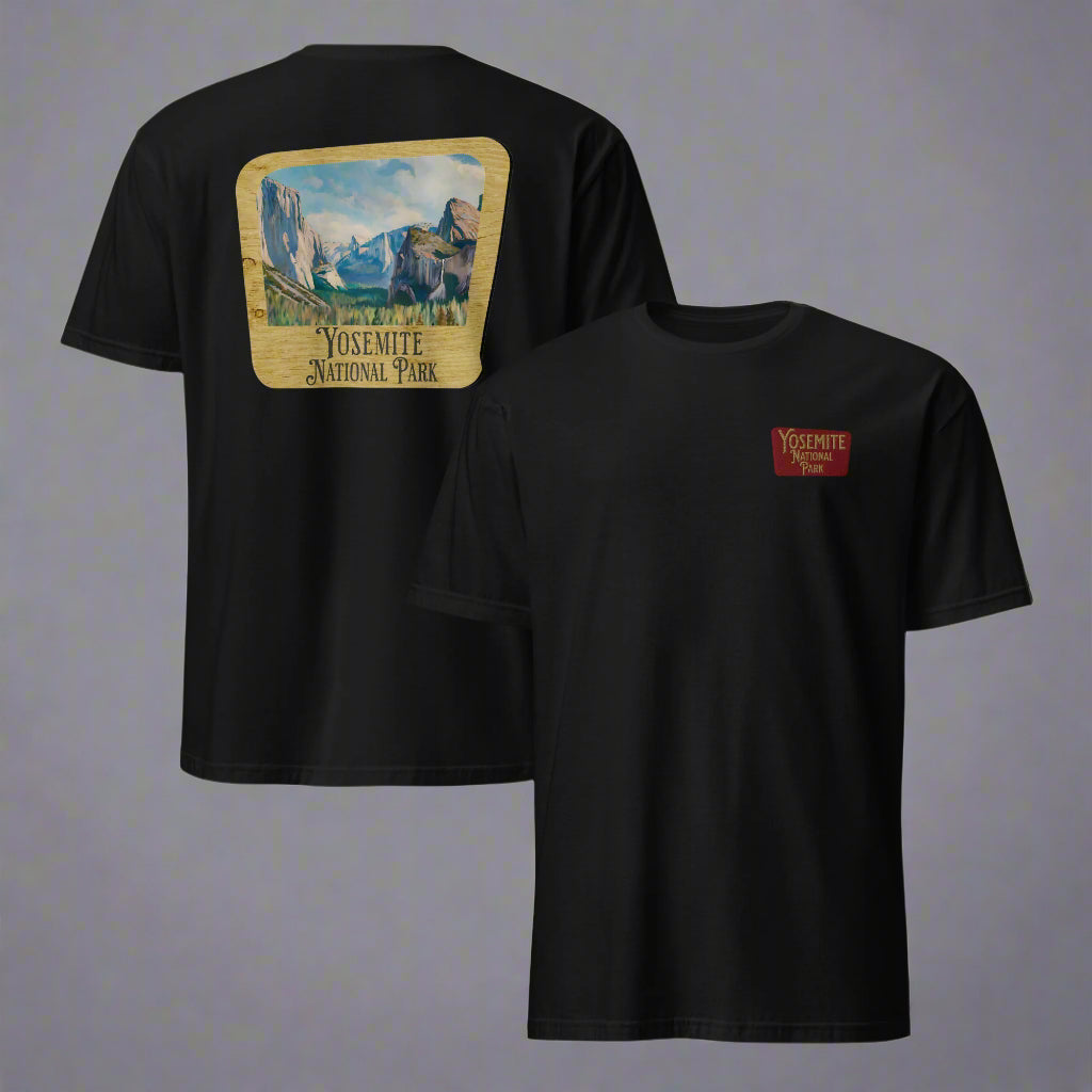Yosemite National Park Unisex T-Shirt Embroidered T-Shirt Park Service Apparel Black S