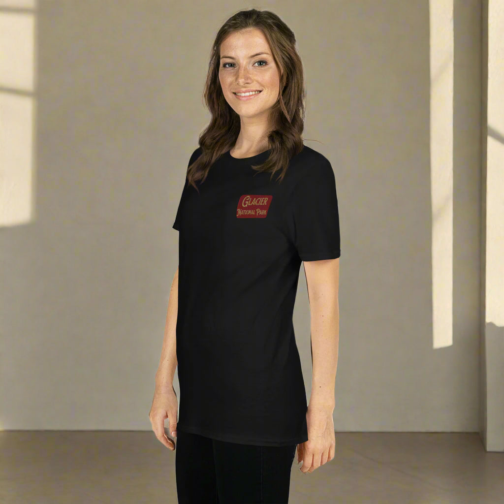 Glacier National Park Sign Unisex T-shirt Embroidered T-Shirt Park Service Apparel