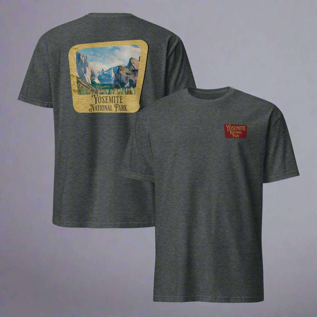 Yosemite National Park Unisex T-Shirt Embroidered T-Shirt Park Service Apparel Dark Heather S
