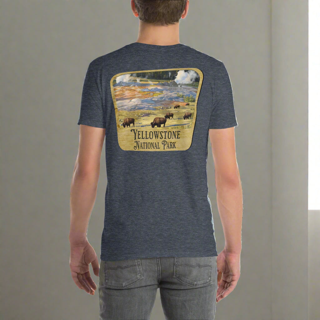 Yellowstone Unisex T-shirt Embroidered Chest T-Shirt Park Service Apparel