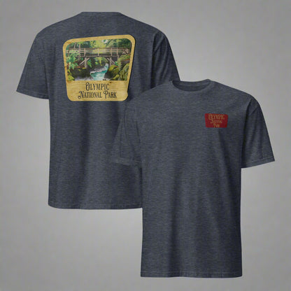 Olympic National Park Sign Unisex T-Shirt Embroidered Front T-Shirt Park Service Apparel Heather Navy S