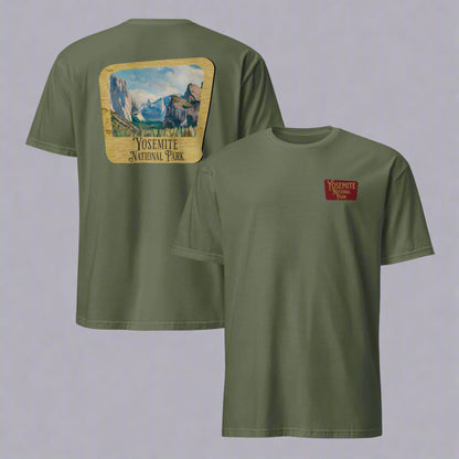 Yosemite National Park Unisex T-Shirt Embroidered T-Shirt Park Service Apparel Military Green S