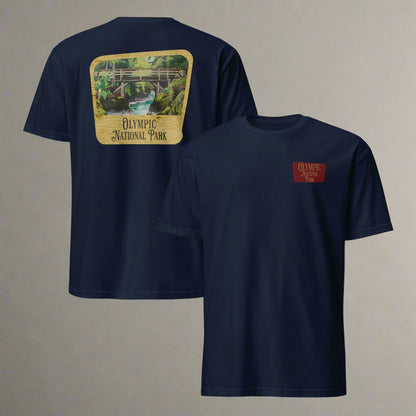 Olympic National Park Sign Unisex T-Shirt Embroidered Front T-Shirt Park Service Apparel Navy S