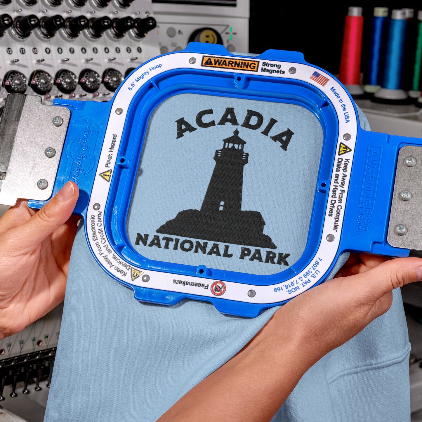 Acadia National Park Embroidered Lighthouse Crewneck