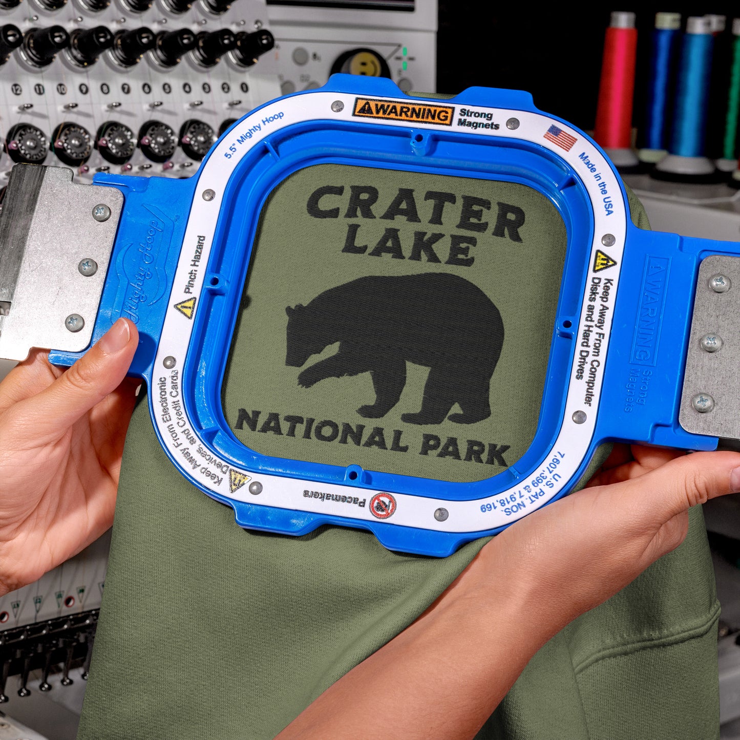 Crater Lake National Park Embroidered Bear Crewneck Sweatshirt