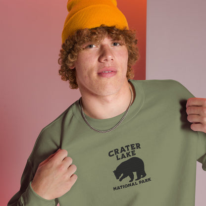Crater Lake National Park Embroidered Bear Crewneck Sweatshirt
