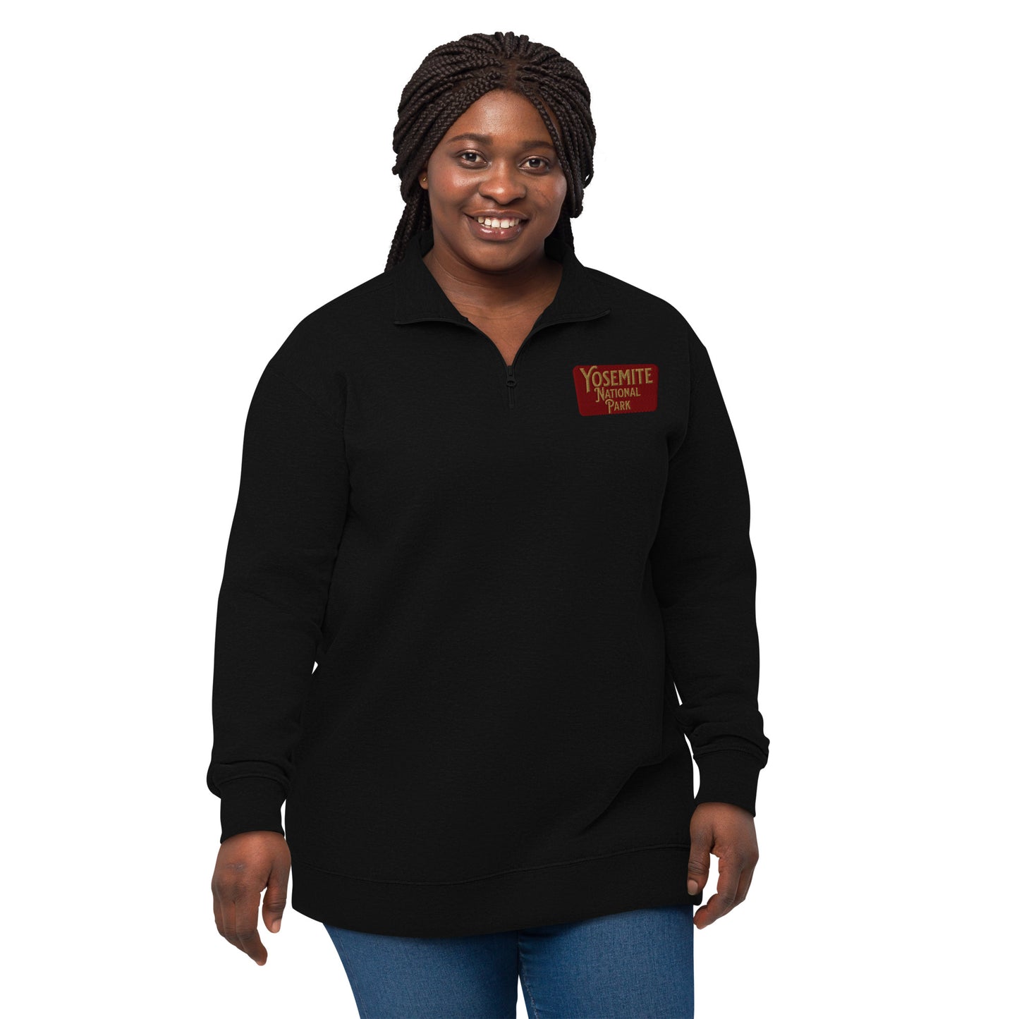 Yosemite National Park Embroidered Unisex Fleece 1/4 Zip Pullover Sweater Park Service Apparel