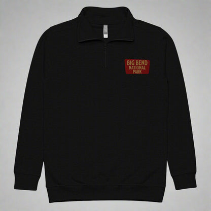 Big Bend National Park 1/4 Zip Fleece Pullover Sweater Park Service Apparel Black S