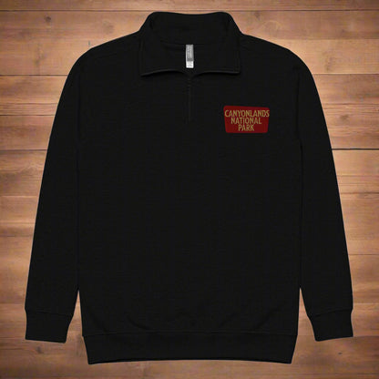 Canyonlands National Park 1/4 Zip Fleece Pullover Sweater Park Service Apparel Black S