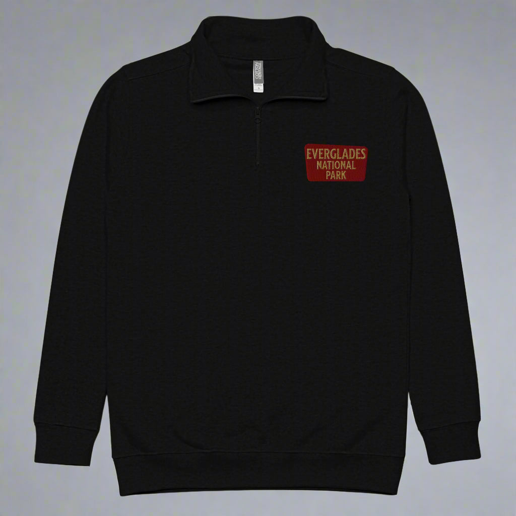 Everglades National Park 1/4 Zip Fleece Pullover Park Service Apparel Black S