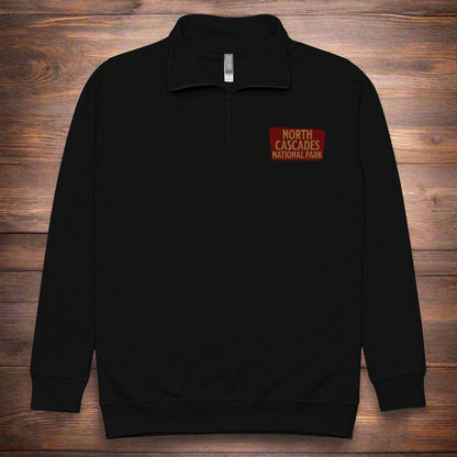 North Cascades National Park 1/4 Zip Fleece Pullover Park Service Apparel Black S