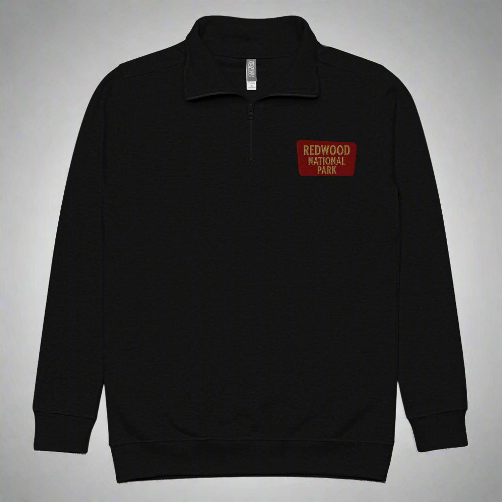 Redwood National Park 1/4 Zip Fleece Pullover Sweater Park Service Apparel Black S