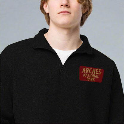 Arches National Park 1/4 Zip Fleece Pullover Sweater Park Service Apparel