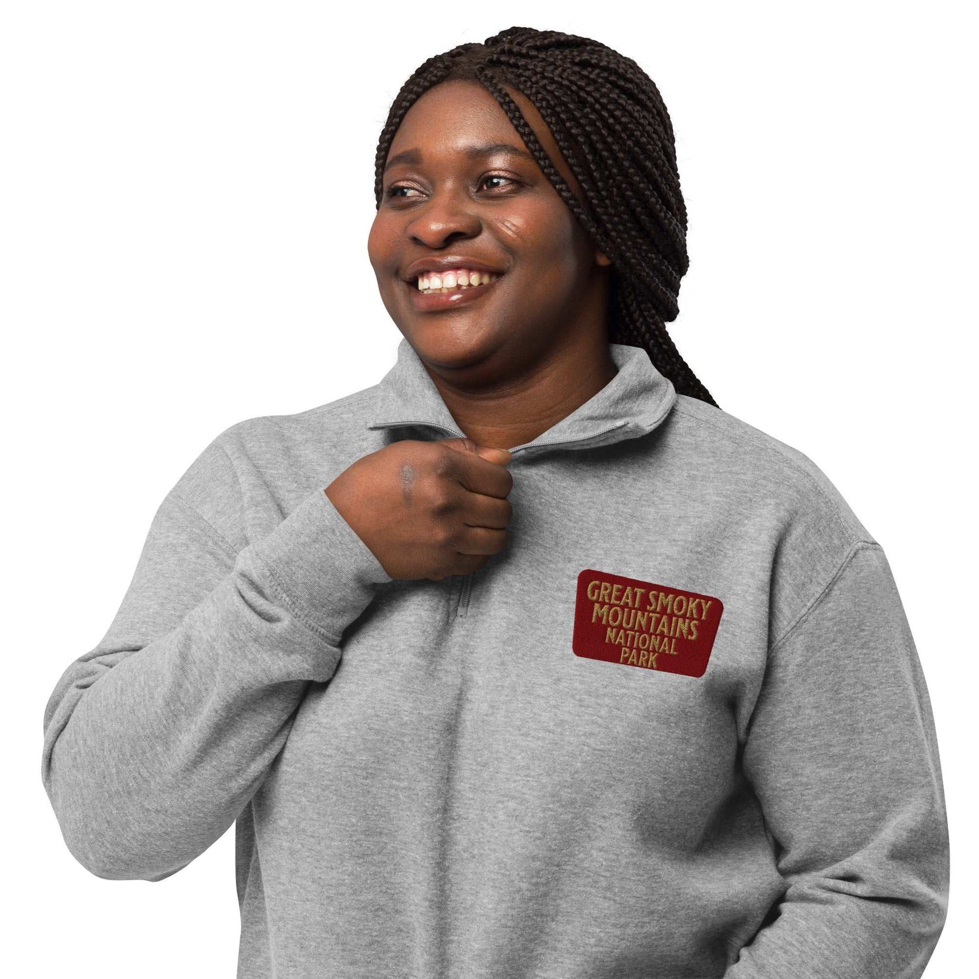 Great Smoky Mountains 1/4 Zip Fleece Pullover Sweater Park Service Apparel