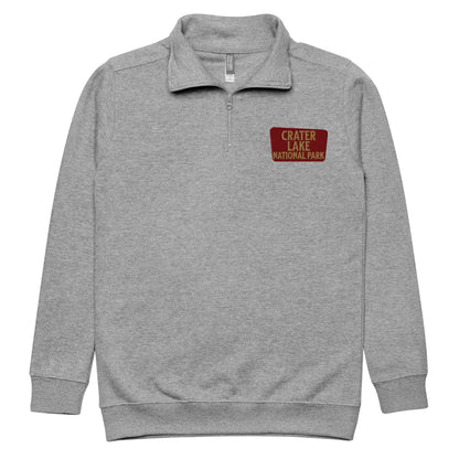 Crater Lake Unisex 1/4 Zip Fleece Pullover Sweatshirt Park Service Apparel Carbon Grey S