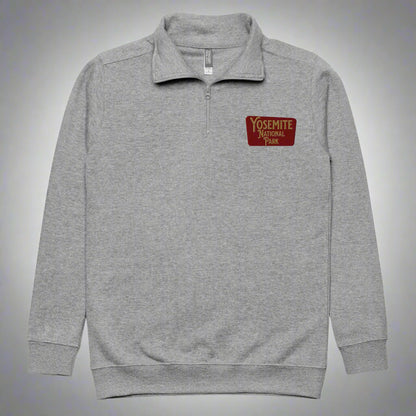 Yosemite National Park Embroidered Unisex Fleece 1/4 Zip Pullover Sweater Park Service Apparel Carbon Grey S