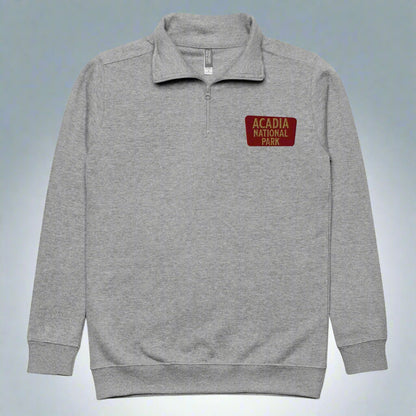Acadia National Park 1/4 Zip Fleece Pullover Sweater Park Service Apparel Carbon Grey S
