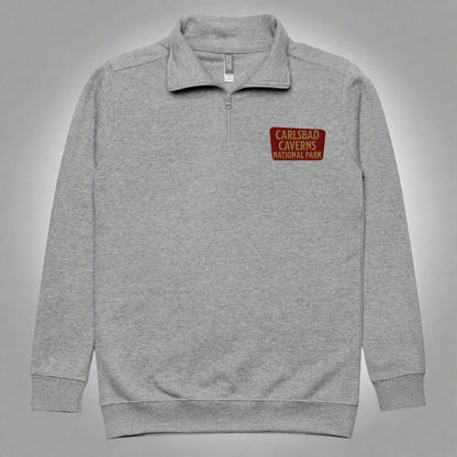 Carlsbad Caverns National Park 1/4 Zip Fleece Pullover Sweater Park Service Apparel Carbon Grey S