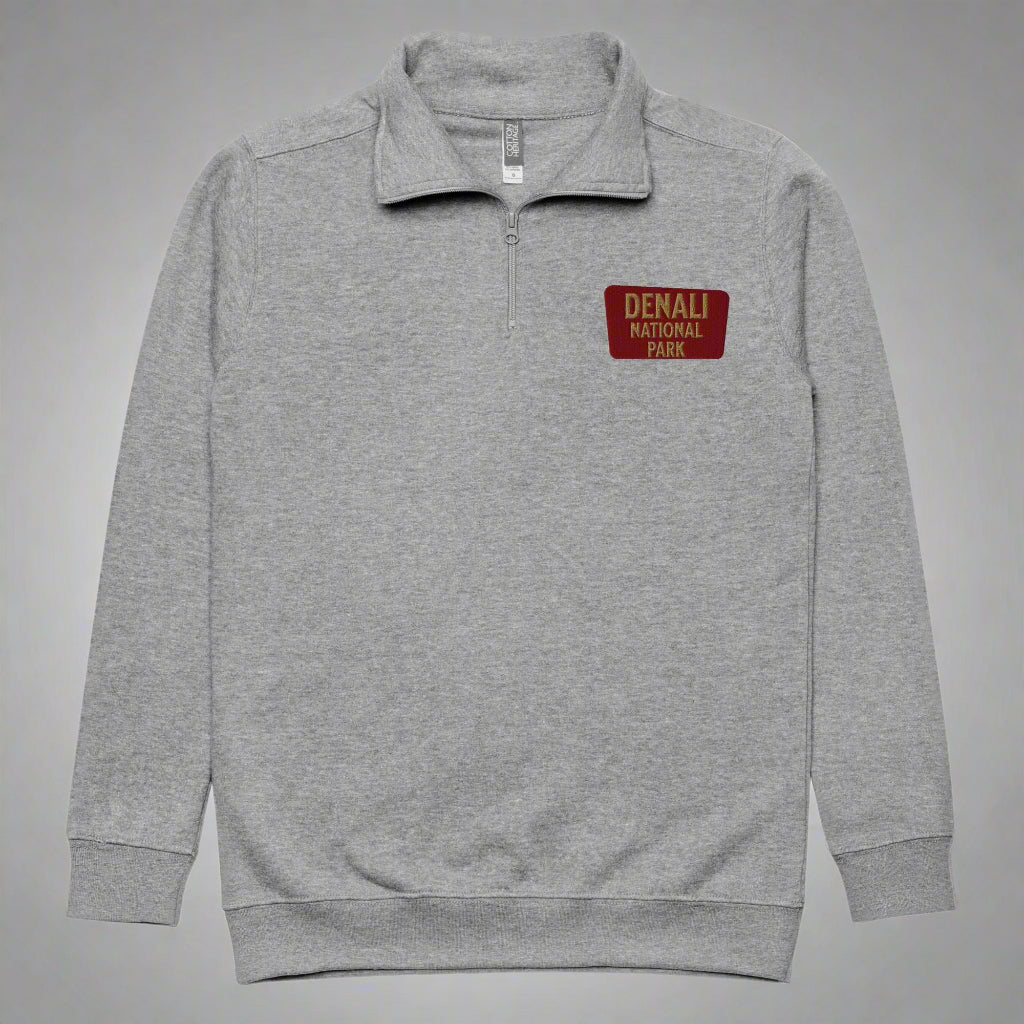 Denali National Park 1/4 Zip Fleece Pullover Park Service Apparel Carbon Grey S