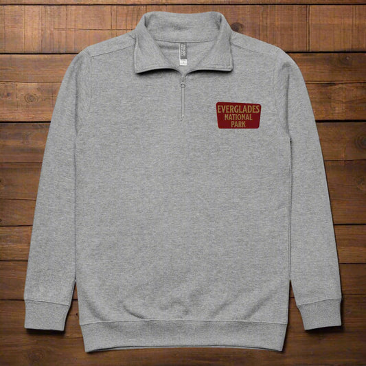 Everglades National Park 1/4 Zip Fleece Pullover Park Service Apparel Carbon Grey S