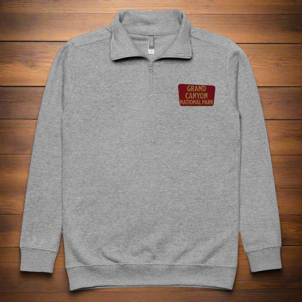 Grand Canyon National Park 1/4 Zip Fleece Pullover Sweater Park Service Apparel Carbon Grey S