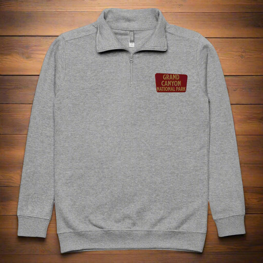 Grand Canyon National Park 1/4 Zip Fleece Pullover Sweater Park Service Apparel Carbon Grey S