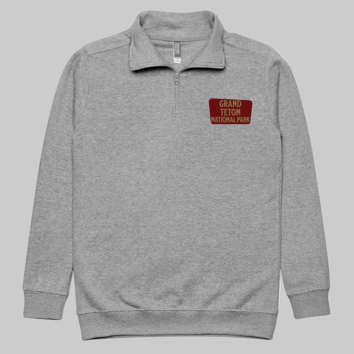 Grand Teton National Park 1/4 Zip Fleece Pullover Sweater Park Service Apparel Carbon Grey S