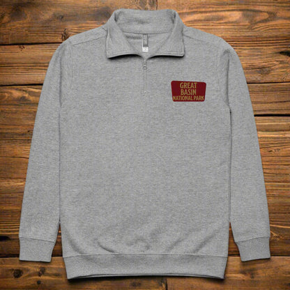 Great Basin National Park 1/4 Zip Fleece Pullover Sweater Park Service Apparel Carbon Grey S