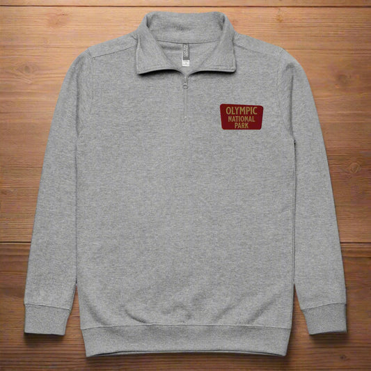 Olympic National Park 1/4 Zip Fleece Pullover Sweater Park Service Apparel Carbon Grey S