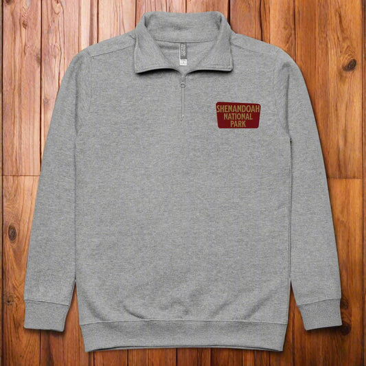 Shenandoah National Park 1/4 Zip Fleece Pullover Park Service Apparel Carbon Grey S