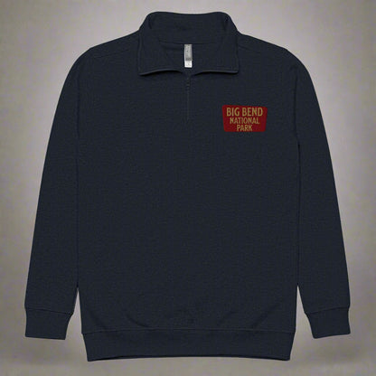 Big Bend National Park 1/4 Zip Fleece Pullover Sweater Park Service Apparel Navy S