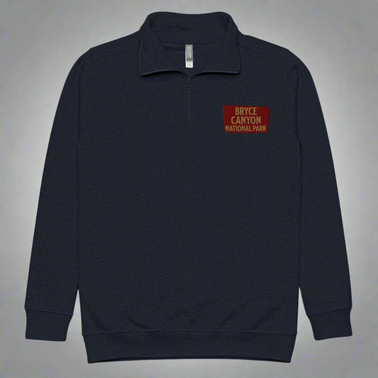 Bryce Canyon National Park 1/4 Zip Fleece Pullover Sweater Park Service Apparel Navy S