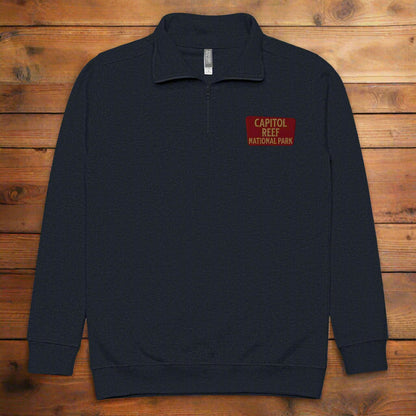 Capitol Reef National Park 1/4 Zip Fleece Pullover Sweater Park Service Apparel Navy S
