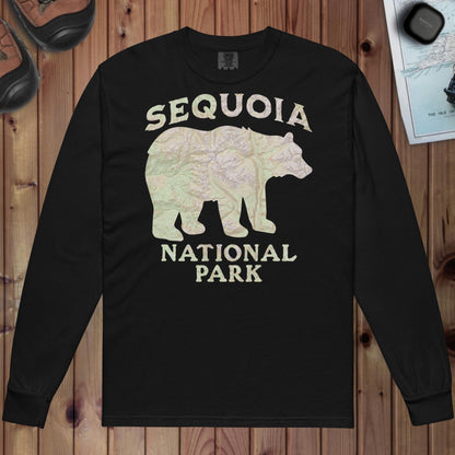 Sequoia Bear Heavy Weight Long Sleeve Topo T-shirt T-Shirt Park Service Apparel Black S