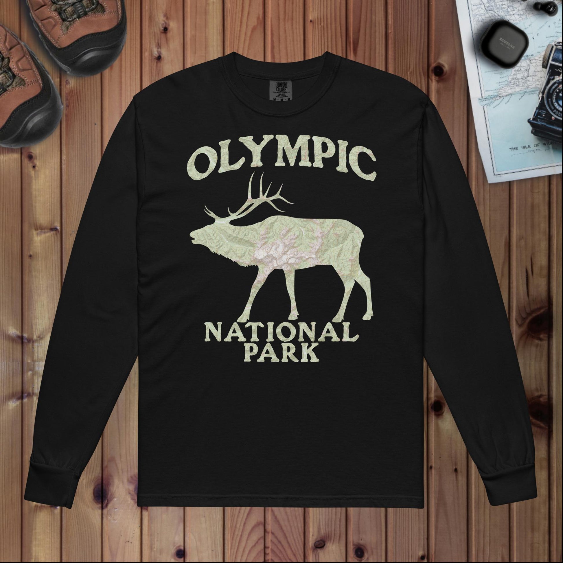 Olympic Elk Heavyweight Longsleeve Topo Tee Long-sleeve Park Service Apparel Black S