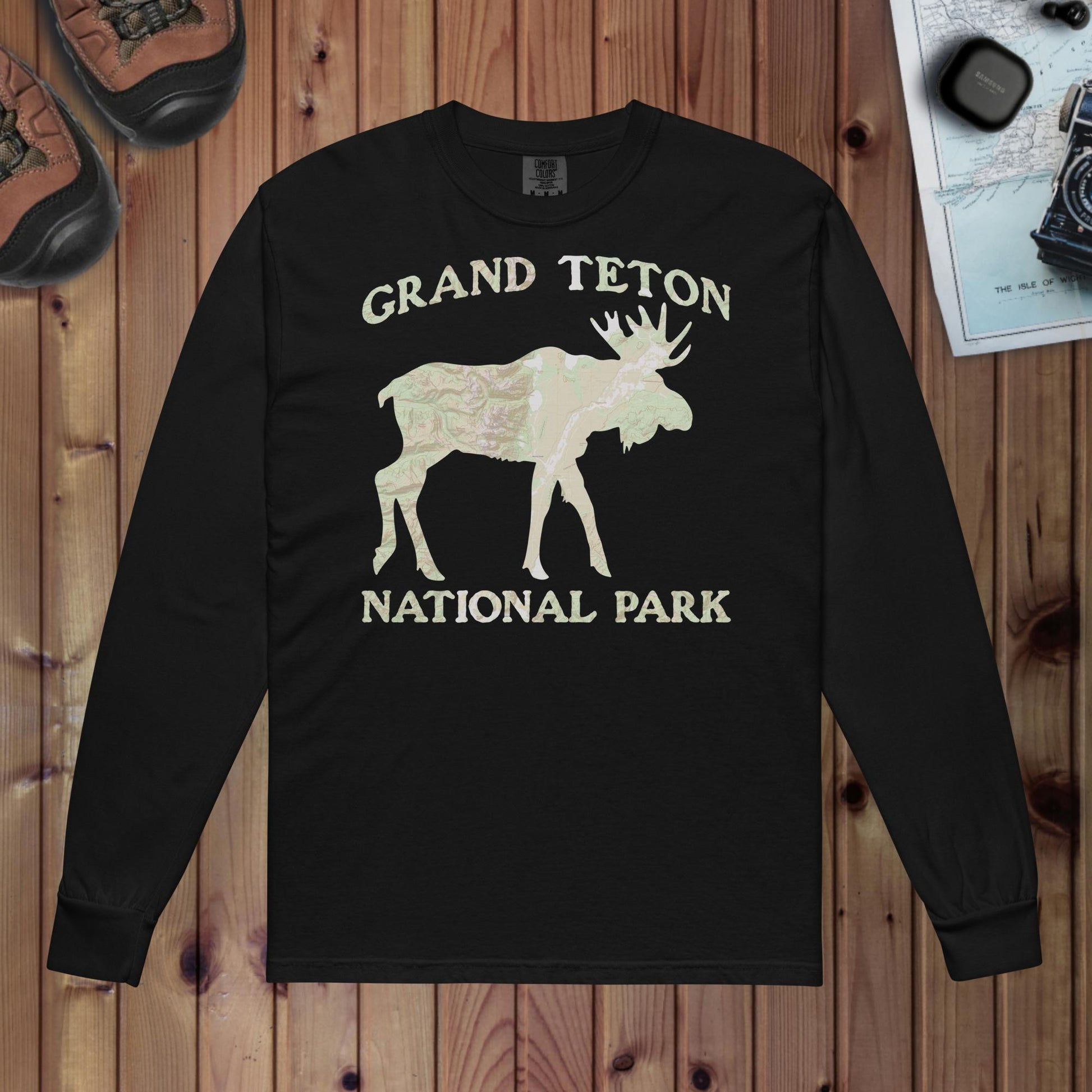 Grand Teton Moose Heavyweight Long Sleeve Topo Tee Long-sleeve Park Service Apparel Black S