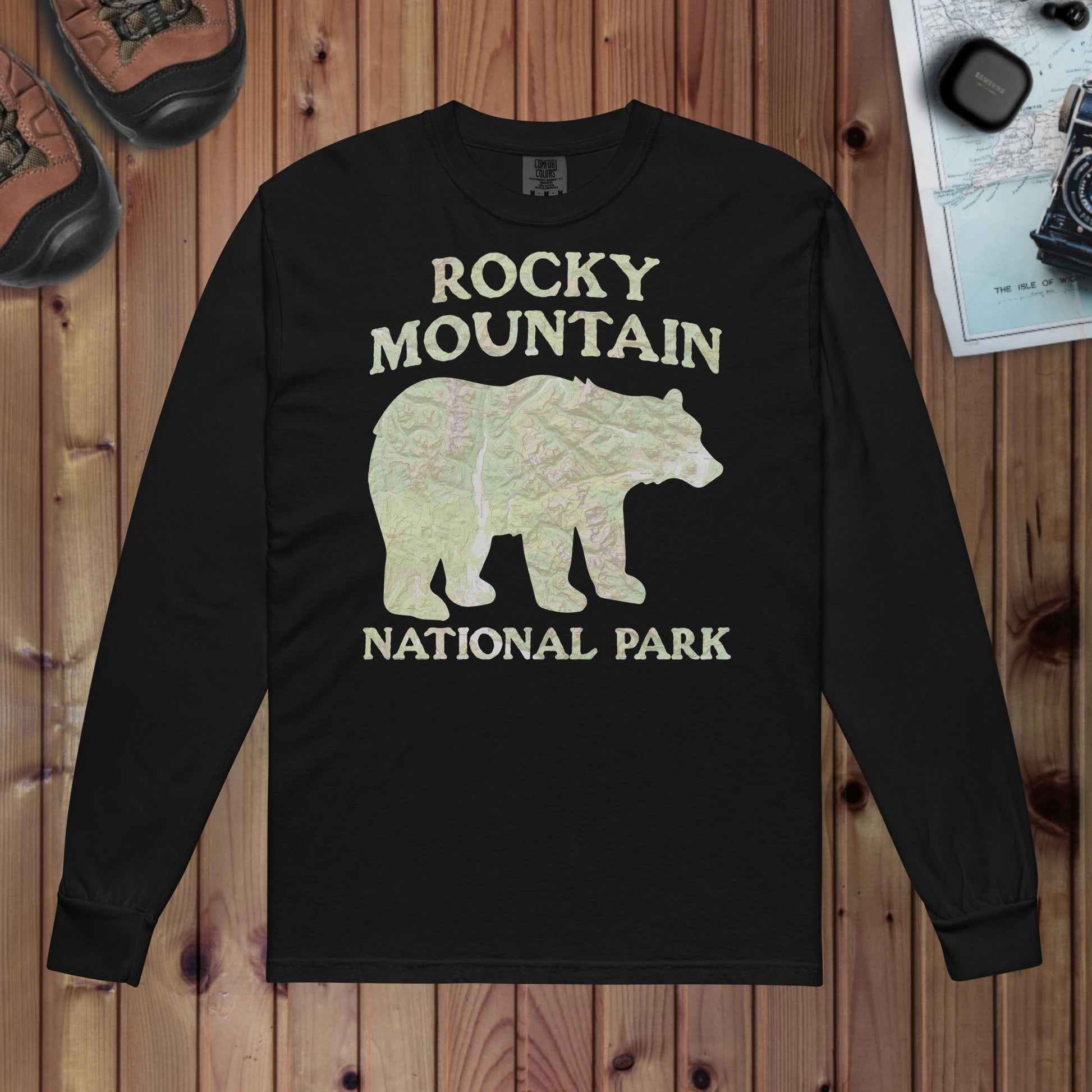Rocky Mountain Bear Heavyweight Long Sleeve Topo Tee Long-sleeve Park Service Apparel Black S