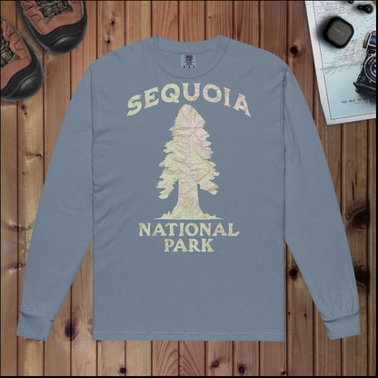 Sequoia Tree Heavyweight Long Sleeve Topo Tee Long-sleeve Park Service Apparel Blue Jean S