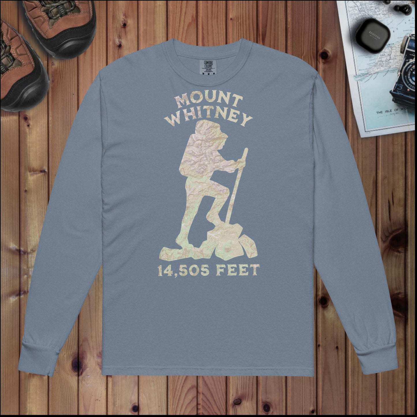 Mount Whitney Heavyweight Longsleeve Topo Tee Long-sleeve Park Service Apparel Blue Jean S