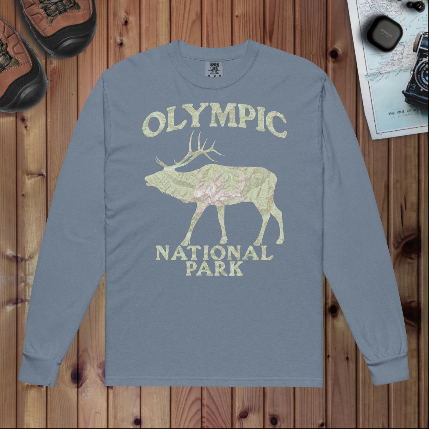 Olympic Elk Heavyweight Longsleeve Topo Tee Long-sleeve Park Service Apparel Blue Jean S