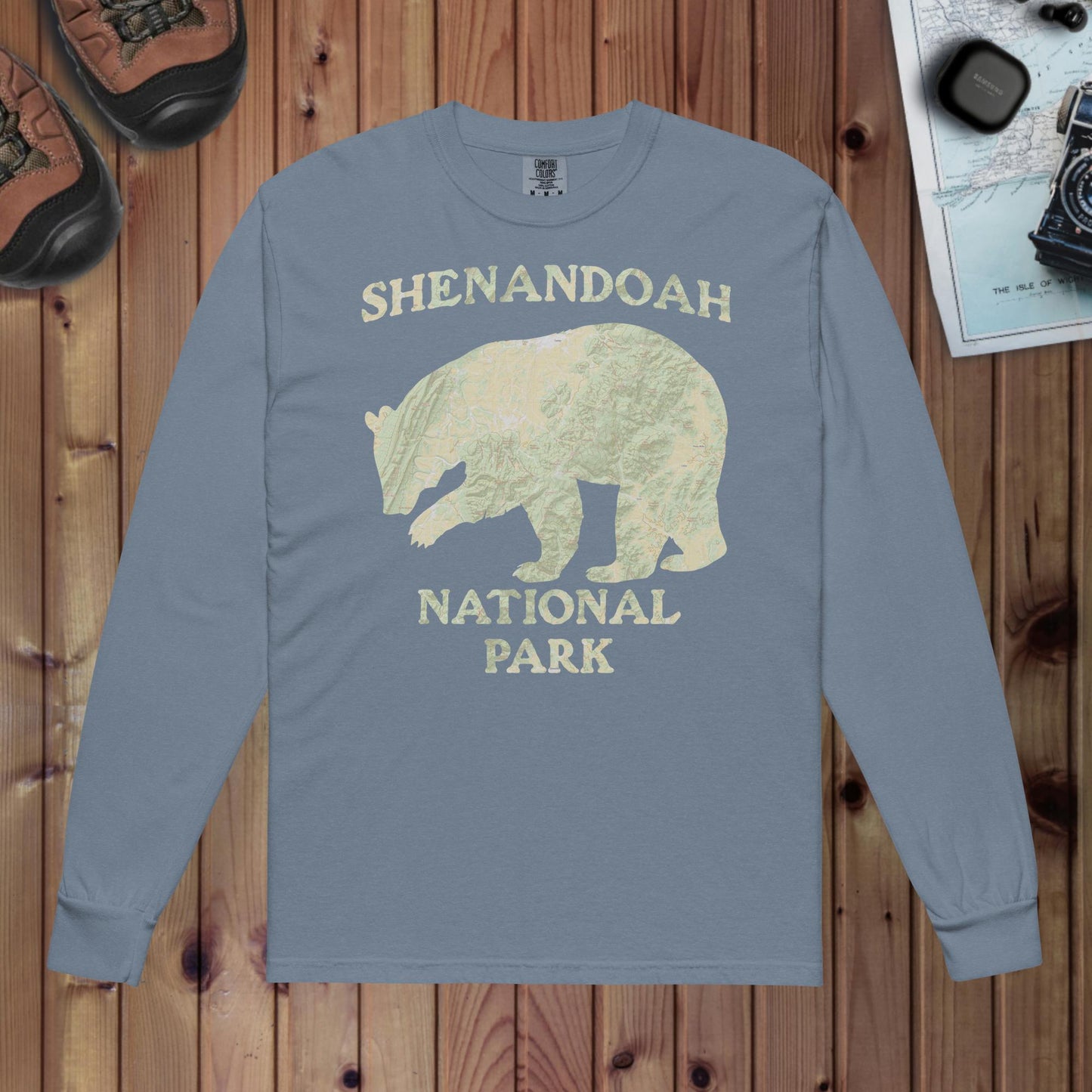 Shenandoah Bear Heavyweight Long Sleeve Topo Tee Long-sleeve Park Service Apparel Blue Jean S