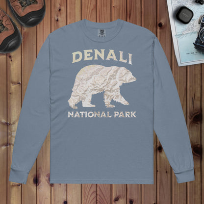 Denali Bear Heavyweight Long Sleeve Topo Tee Long-sleeve Park Service Apparel Blue Jean S