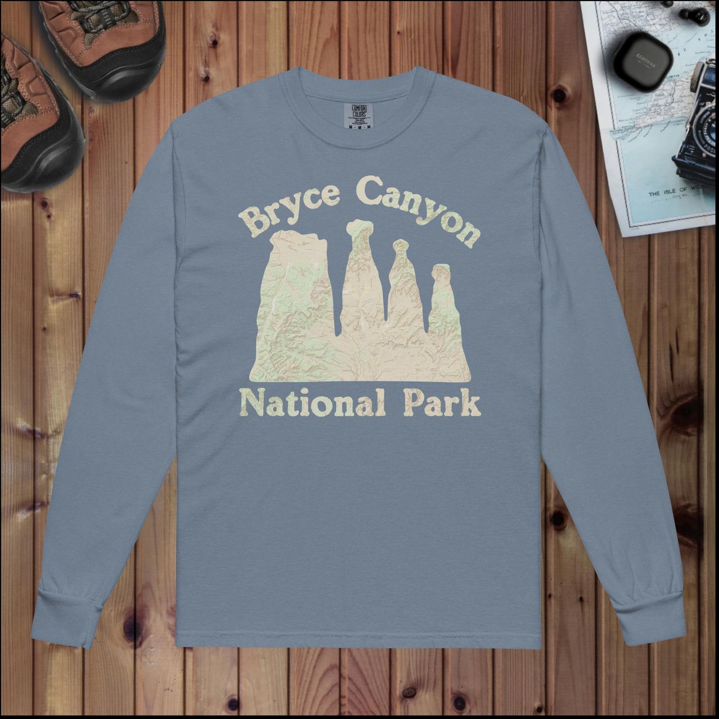 Bryce Canyon Heavyweight Long Sleeve Topo Tee Long-sleeve Park Service Apparel Blue Jean S