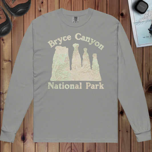Bryce Canyon Heavyweight Long Sleeve Topo Tee Long-sleeve Park Service Apparel Grey S