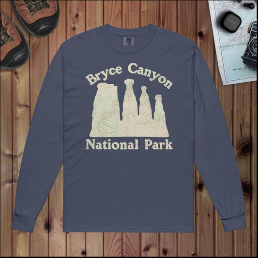 Bryce Canyon Heavyweight Long Sleeve Topo Tee Long-sleeve Park Service Apparel Navy S