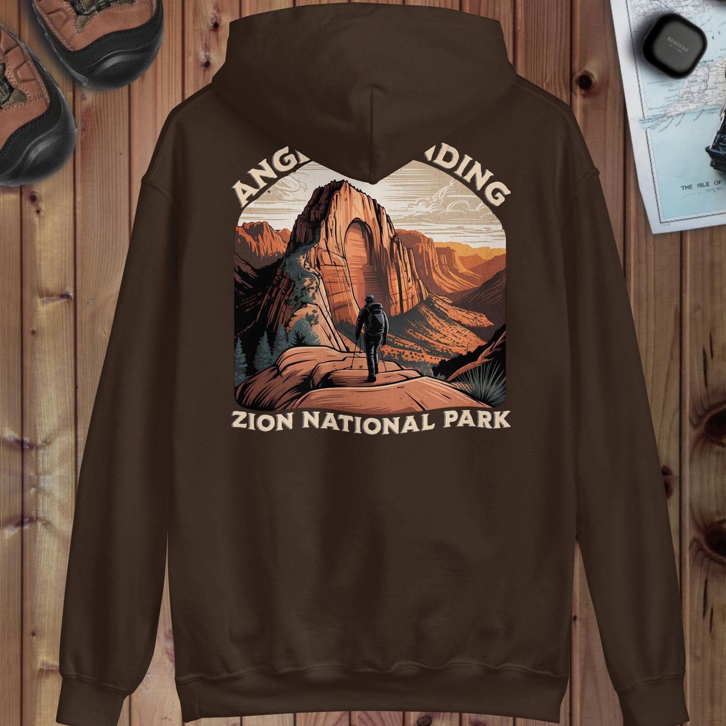 Zion National Park Angels Landing Hoodie Full Zip Hoodie Park Service Apparel
