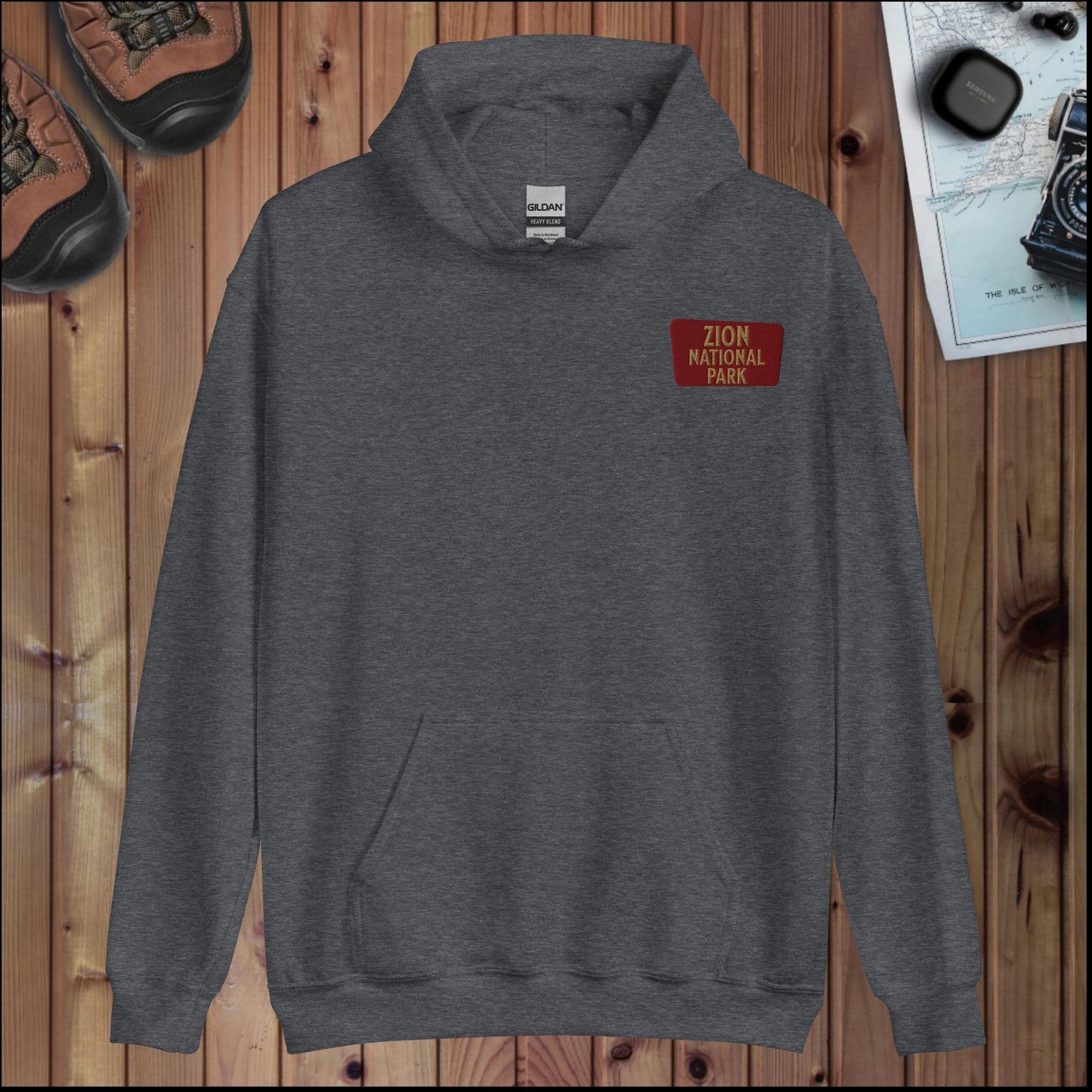 Zion National Park Angels Landing Hoodie Full Zip Hoodie Park Service Apparel Dark Heather S